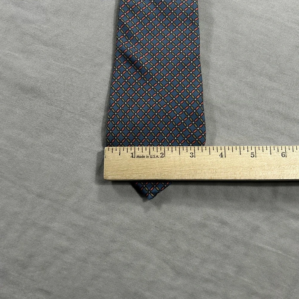 Yves Saint Laurent Silk‎ Neck Tie Mens 54L 3.5W Blue Diamond Print